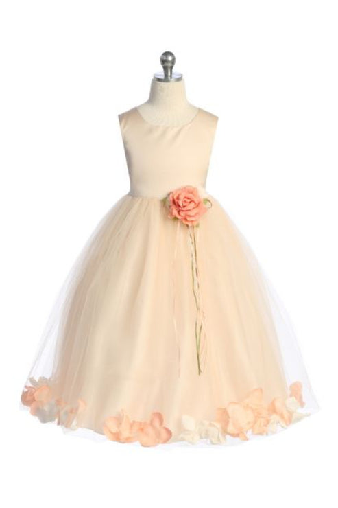 Baby Blush Satin Flower Petal Flower Girl Dress- AS195B Kids Dream