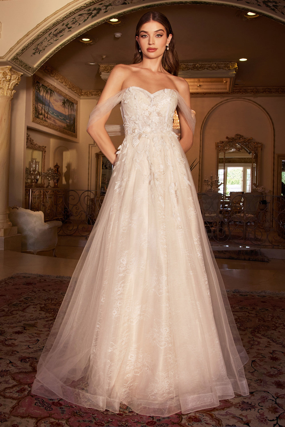 Off The Shoulder Bridal Gown by Andrea & Leo Couture - A0822