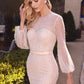 Long Sleeve Pearl Gown by Andrea & Leo Couture A0997W IRIS - Special Occasion/Curves