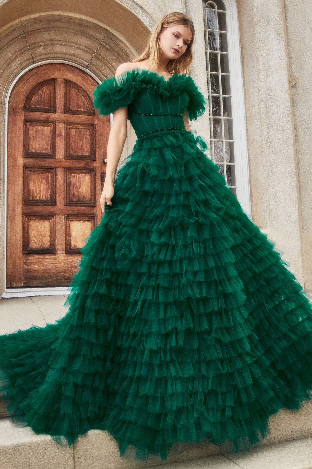 Off Shoulder Tulle Gown by Andrea & Leo Couture A1032 - Special Occasion