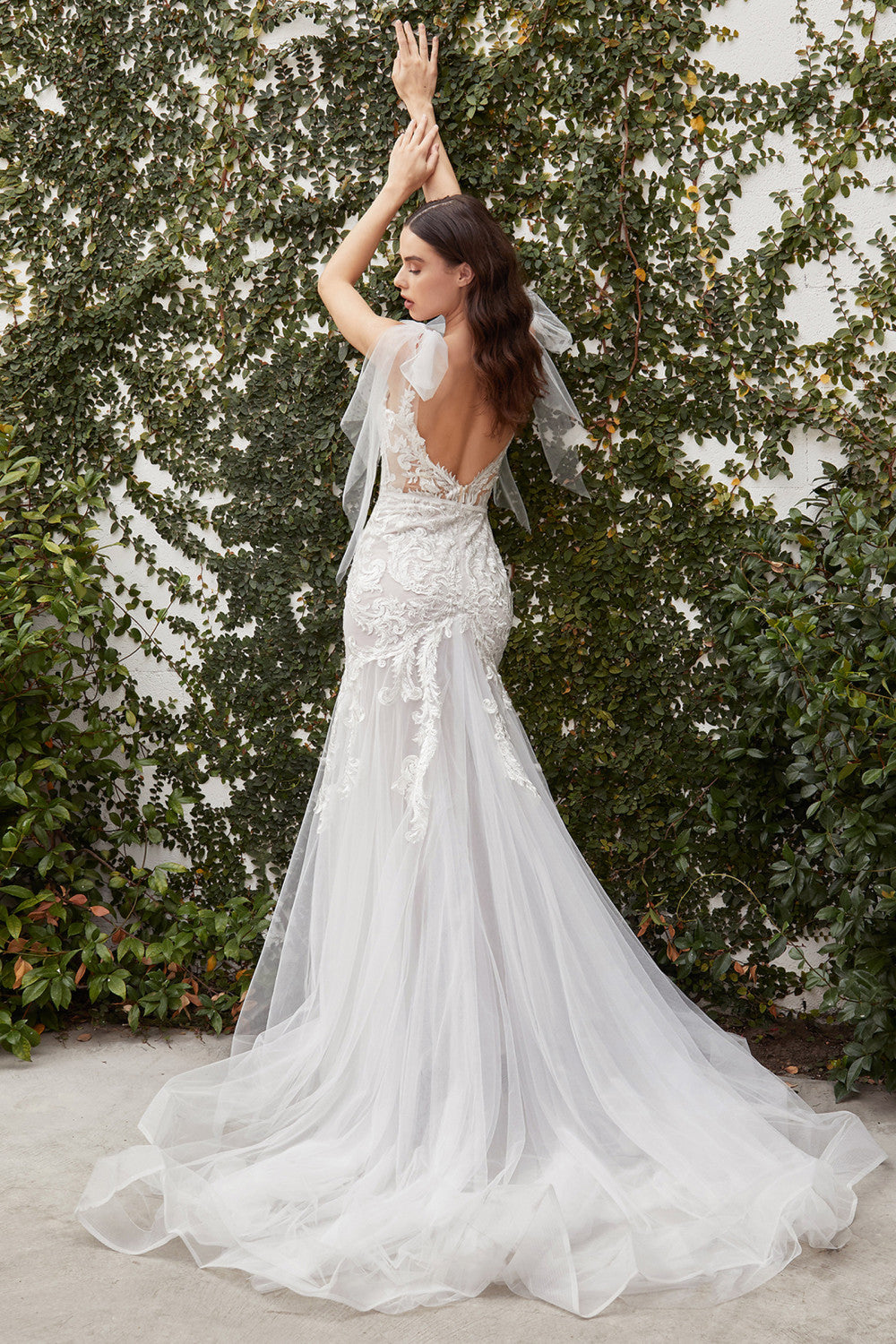 Andrea and Leo - A1072W Lace Applique Mermaid Bridal Gown | Off White | 12 
