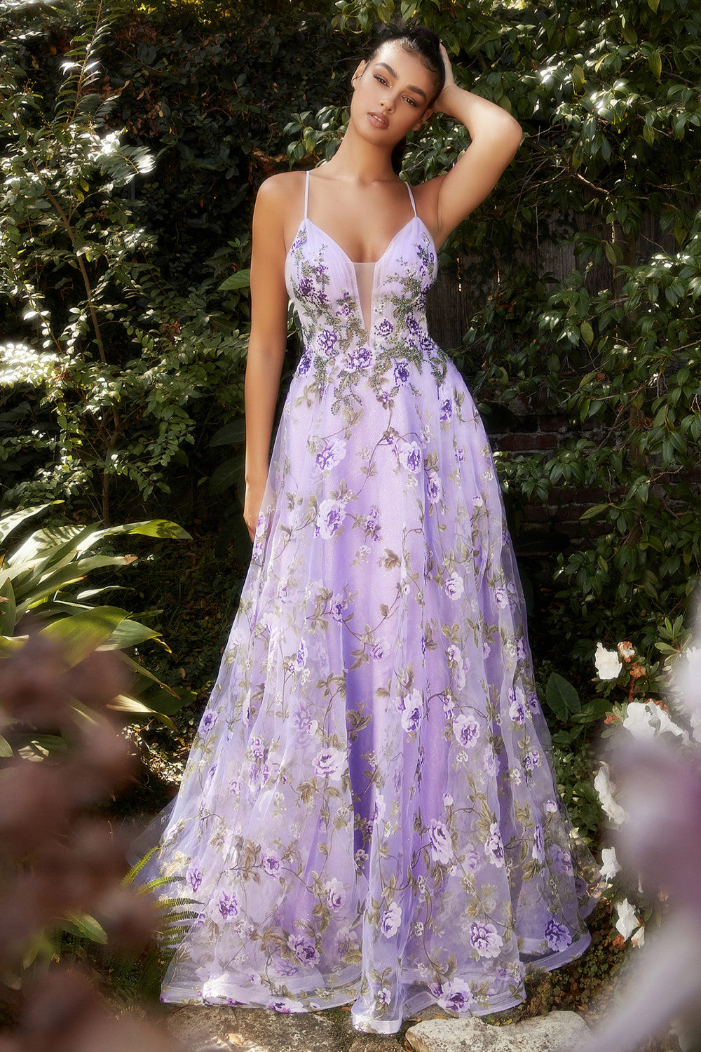 Organza Printed A-Line Gown by Andrea & Leo Couture A1135 Penelope Gown - Special Occasion