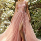 Lace One Shoulder Tulle Slit Gown by Andrea & Leo Couture A1140 - Special Occasion