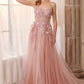 Floral Applique A-Line Gown by Andrea & Leo Couture A1142 Penelope Gown - Special Occasion