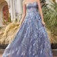 Shimmer with Matching Shawl Ball Gown by Andrea & Leo Couture A1174 Penelope Gown - Special Occasion/Curves