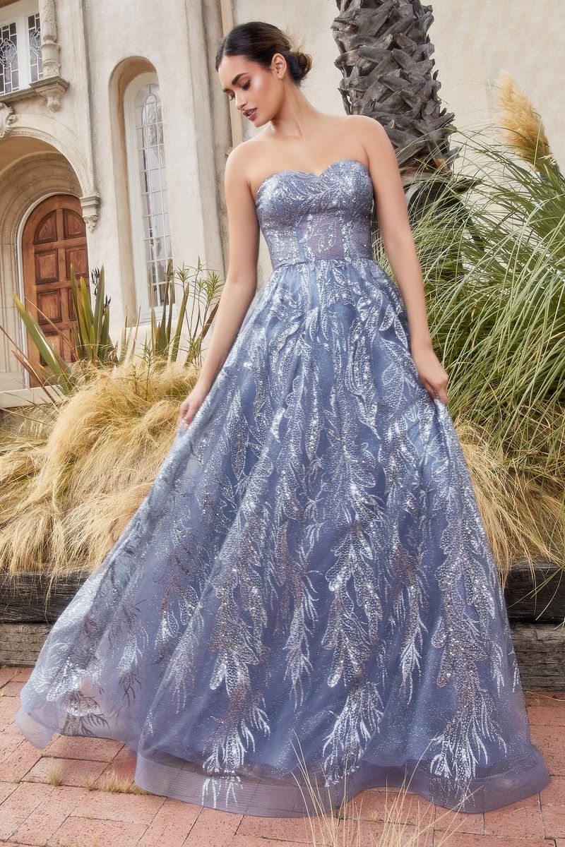 Shimmer with Matching Shawl Ball Gown by Andrea & Leo Couture A1174 Penelope Gown - Special Occasion/Curves