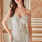 Strapless Corset Pearl Mermaid Gown by Andrea & Leo Couture A1184 - Special Occasion