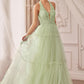 Floral Lace Tulle Halter Neckline A-line Gown Andrea & Leo Couture - A1206