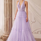 Floral Lace Tulle Halter Neckline A-line Gown Andrea & Leo Couture - A1206