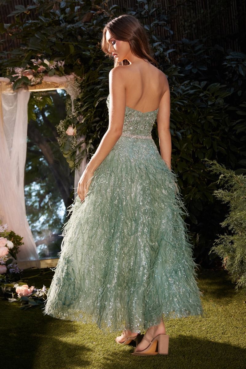 Feather Strapless A-Line Formal Evening Gown by Andrea & Leo Couture - A1226 - Special Occasion