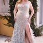 Beaded V-Neckline Mermaid Formal Evening Gown by Andrea & Leo Couture - A1229C - Curves