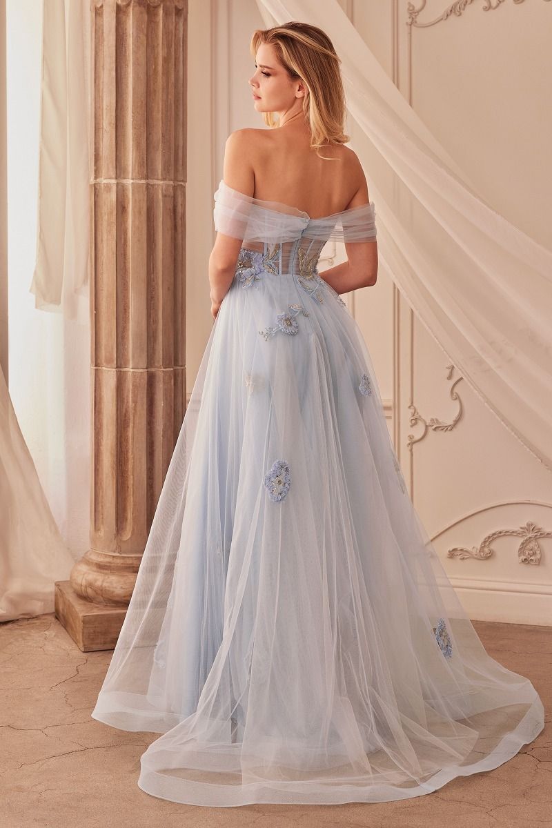 Off The Shoulder Floral Formal Evening Gown by Andrea & Leo 