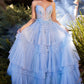 Glitter Layered Tulle A-Line Formal Evening Gown by Andrea & Leo Couture - A1247 - Special Occasion/Curves