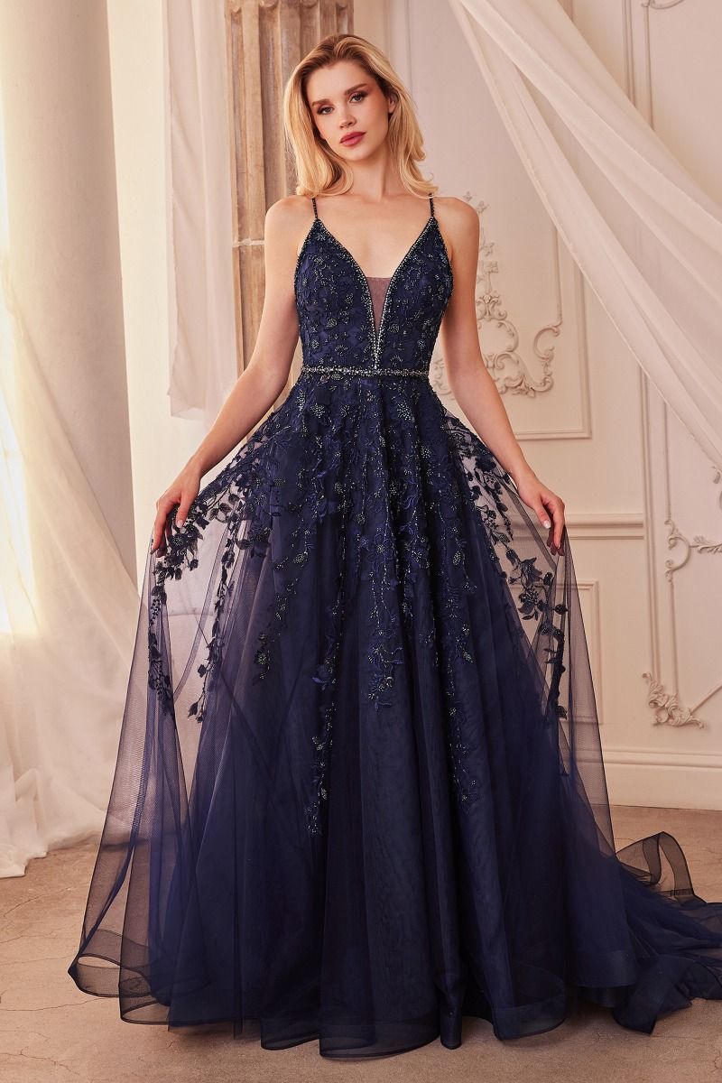 Lace Applique Sleeveless A-Line Formal Evening Gown by Andrea & Leo Couture - A1251 - Special Occasion