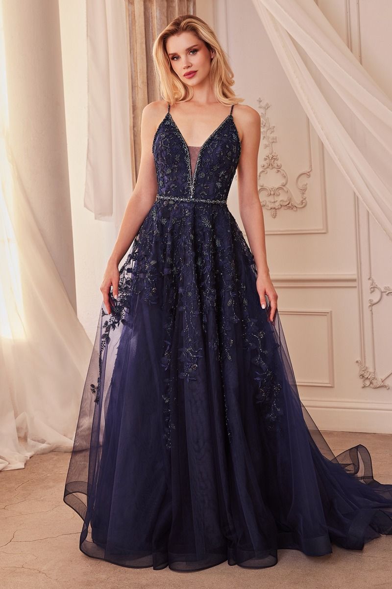 Lace Applique Sleeveless A-Line Formal Evening Gown by Andrea & Leo Couture - A1251 - Special Occasion