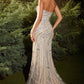 Straight Across Neckline Leg Slit Formal Evening Gown by Andrea & Leo Couture - A1256 - Special Occasion