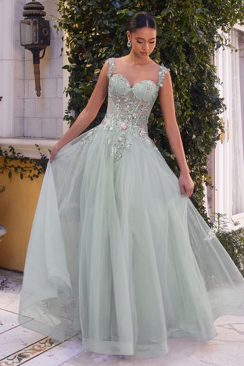 Andrea & Leo A1258 Embellished A-Line Tulle Gown 2 / DustySage (DarkSeaGreen) Andrea & Leo A1258 Embellished A-Line Tulle Gown 2 / DustySage (DarkSeaGreen)