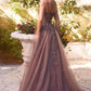 Andrea & Leo Couture A1261 Embellished A-Line Layered Tulle Gown - Special Occasion/Curves