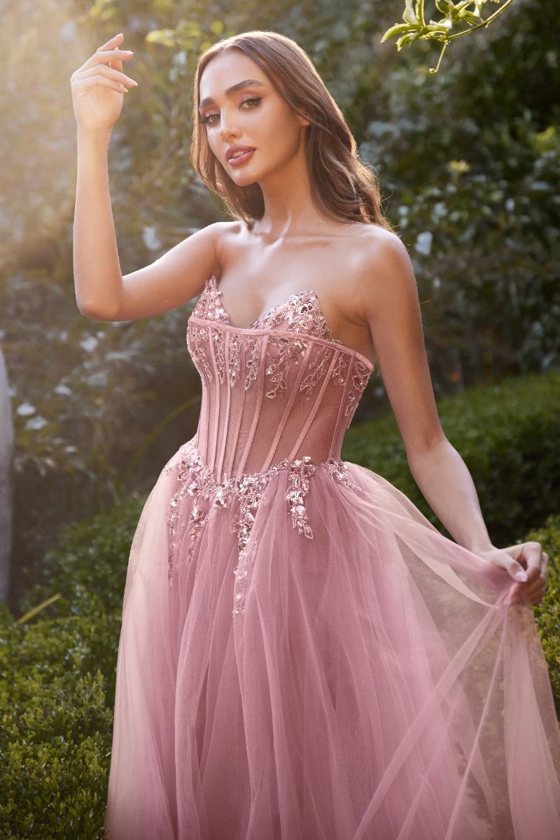 Andrea & Leo Couture A1267 Strapless A-Line Corset Gown - Special Occasion