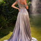 One Shoulder Metallic A-Line Formal Evening Gown by Andrea & Leo Couture - A1268 - Special Occasion