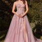 Strapless A-Line Leg Slit Formal Evening Gown by Andrea & Leo Couture - A1294 - Special Occasion
