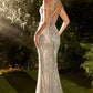Fitted Crystal V-Neck Mermaid Formal Evening Gown by Andrea & Leo Couture - A1312 - Special Occasion/Curves
