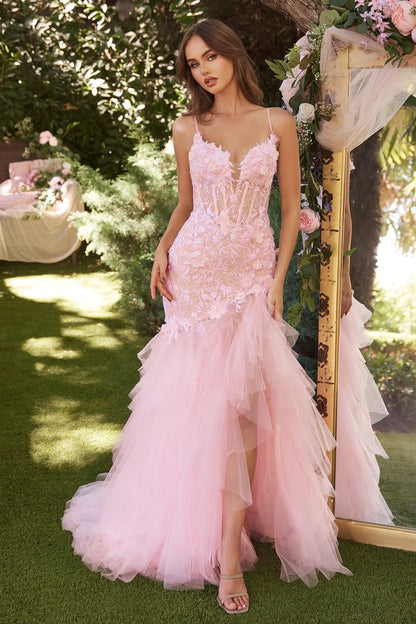 Embroidered Lace & Tulle Mermaid Formal Evening Gown by Andrea & Leo Couture - A1327 - Special Occasion
