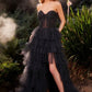 Strapless A-Line Leg Slit Formal Evening Gown by Andrea & Leo Couture - A1331 - Special Occasion