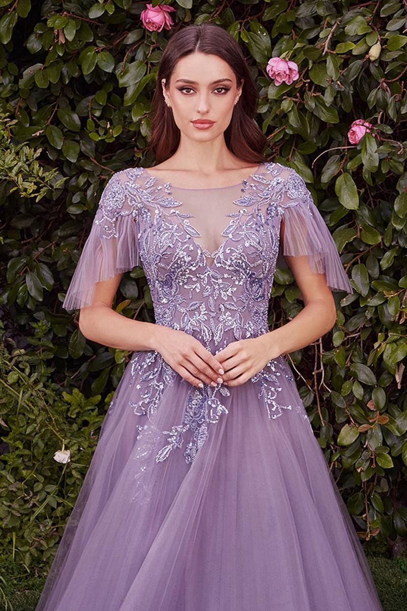knee length dresses for ladies Blue Spaghetti Straps V-Neck Layered Tulle Sleeveless Prom Dress – Modsele