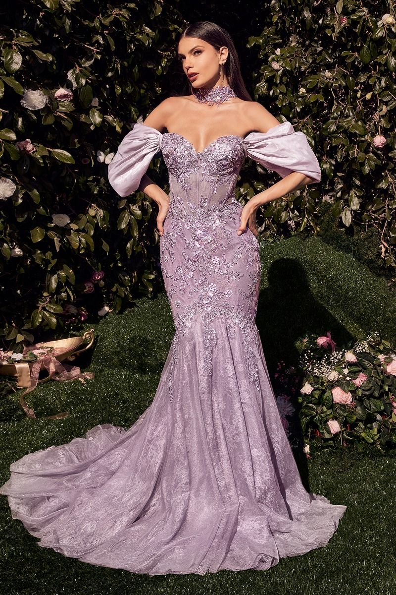 Andrea & Leo A1354 Long Mermaid Formal Prom Dress - Lavender / 16