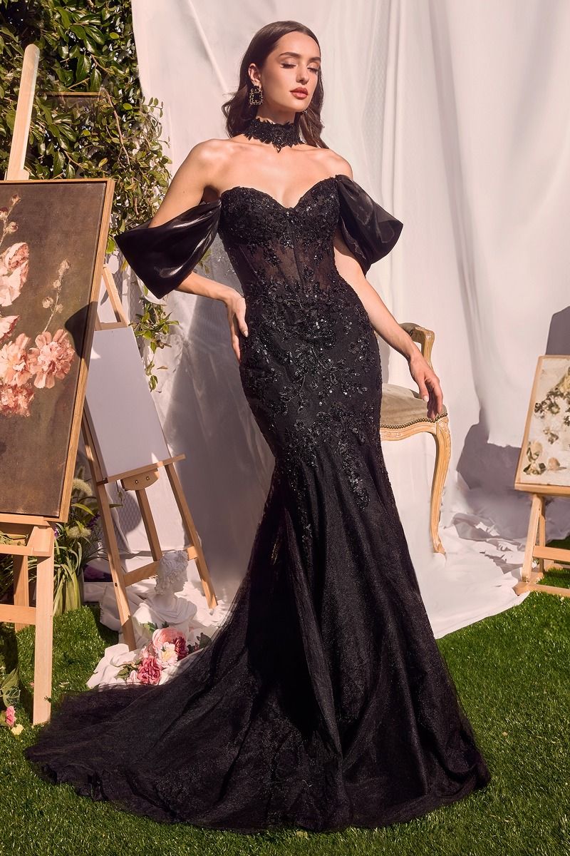 Strapless V-Neck Mermaid Formal Evening Gown by Andrea & Leo Couture -   Ariststyles
