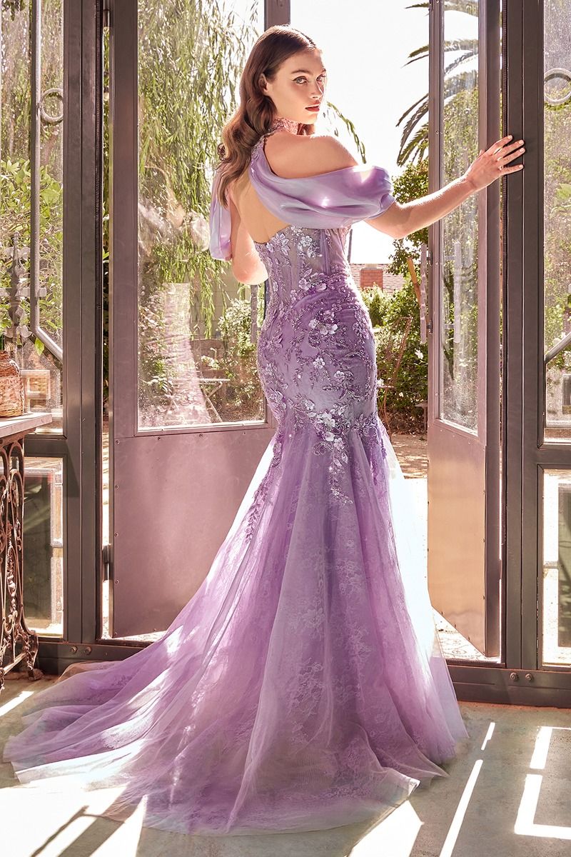 chinese dress ladies Blue & Black Mermaid Gown N0662 main image 1