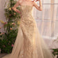Glitter Strapless Tulle Overskirt Gown by Andrea and Leo A1365 - Special Occasion/Curves