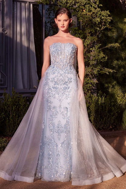 Glitter Strapless Tulle Overskirt Gown by Andrea and Leo A1365 - Special Occasion/Curves