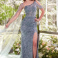 Glimmering Asymmetrical Neckline Sheath Gown by Andrea and Leo A1370 - Special Occasion/curves