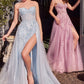 Strapless Layered Tulle Leg Slit Gown by Andrea and Leo A1378 - Special Occasion/Curves