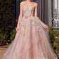 Strapless Sweetheart Floral A-Line Gown by Andrea and Leo A1383 - Special Occasion