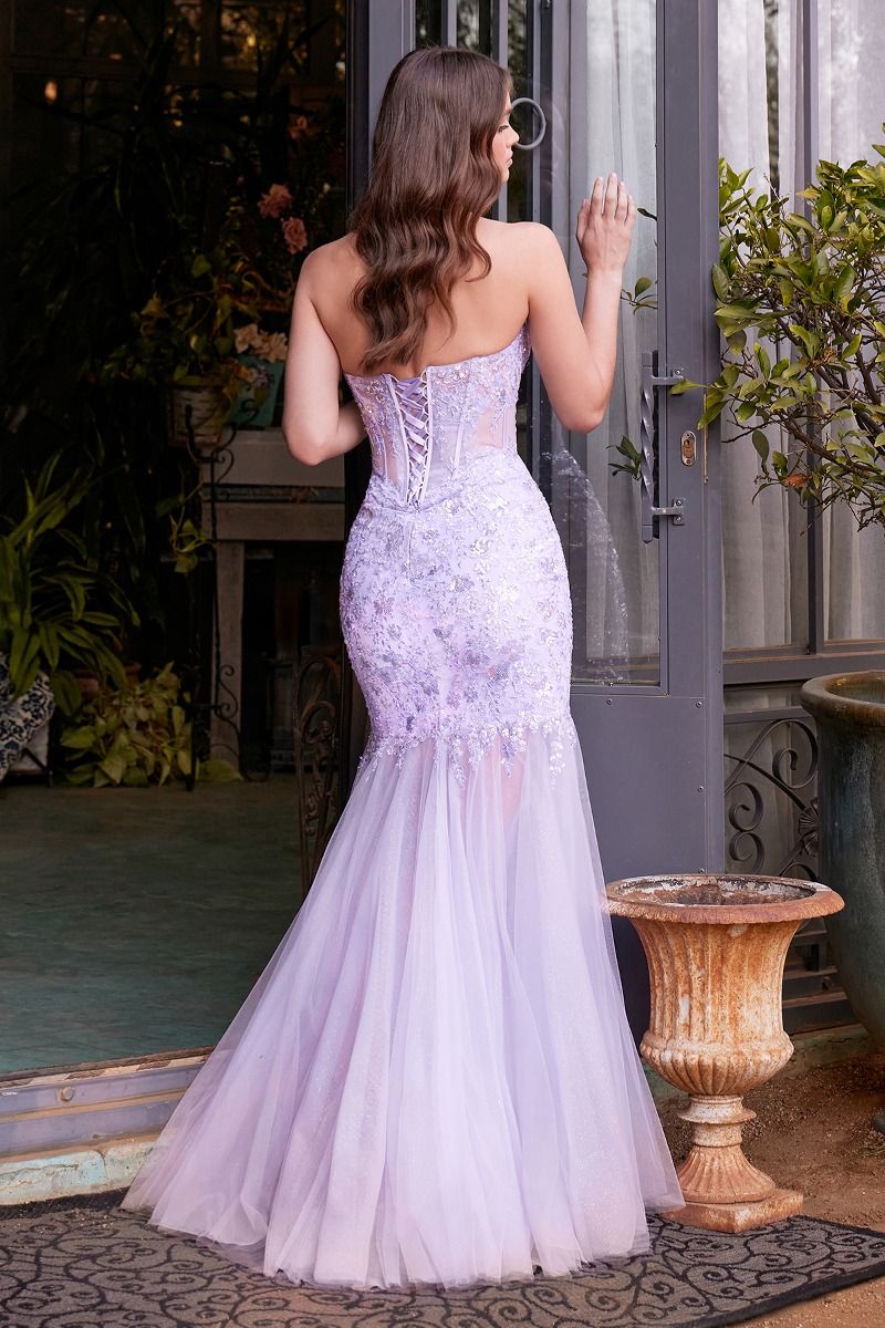 Sequin Layered Tulle Mermaid Gown by Andrea and Leo A1388