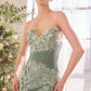 Strapless Sheer Pleated Corset Gown by Andrea and Leo A1396 - Special Occasion