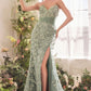Strapless Sheer Pleated Corset Gown by Andrea and Leo A1396 - Special Occasion