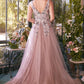 Embellished Sequin Bodice V-Neckline Gown by Andrea and Leo A1401 - Special Occasion/Curves