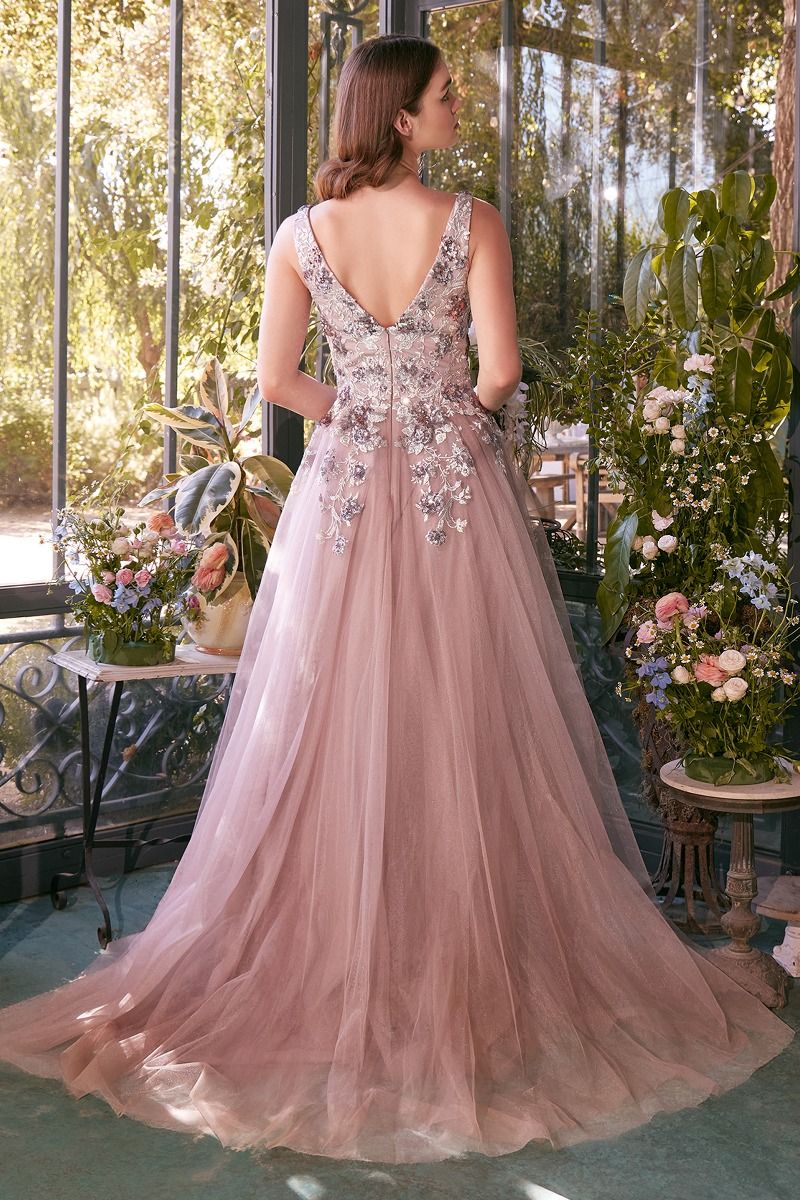 Andrea & Leo A1401 A Line Formal Long Prom Sequin Dress