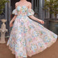 Strapless Puff Sleeves A-Line Tea Length Gown by Andrea and Leo A1406 - Special Occasion