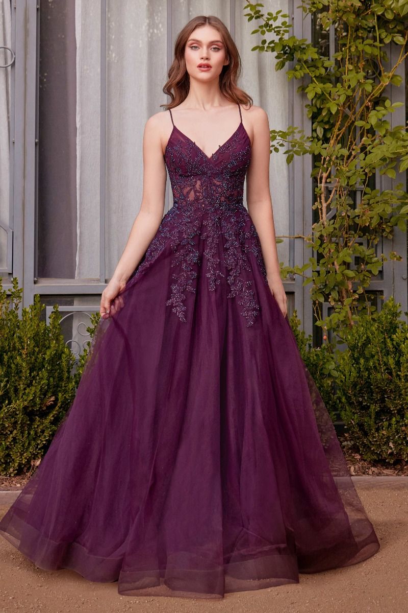 Lace & Tulle Thin Straps A-Line Gown by Andrea and Leo A1416 - Special Occasion/Curves