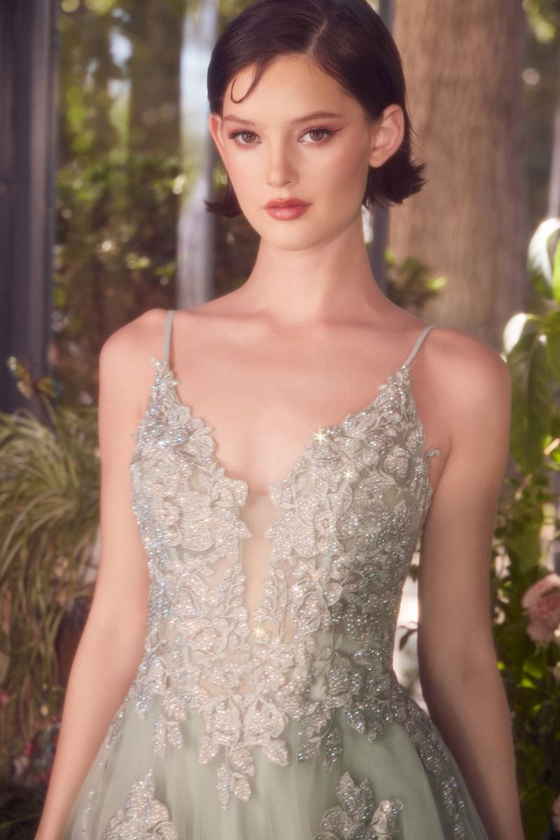 Layered Tulle Thin Straps A-Line Gown by Andrea and Leo A1417