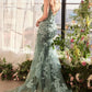 Beaded Plunging Neckline Mermaid Gown by Andrea and Leo A1421 - Special Occasion