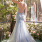 Sequin Floral Applique Mermaid Gown by Andrea and Leo A1429 - Special Occasion