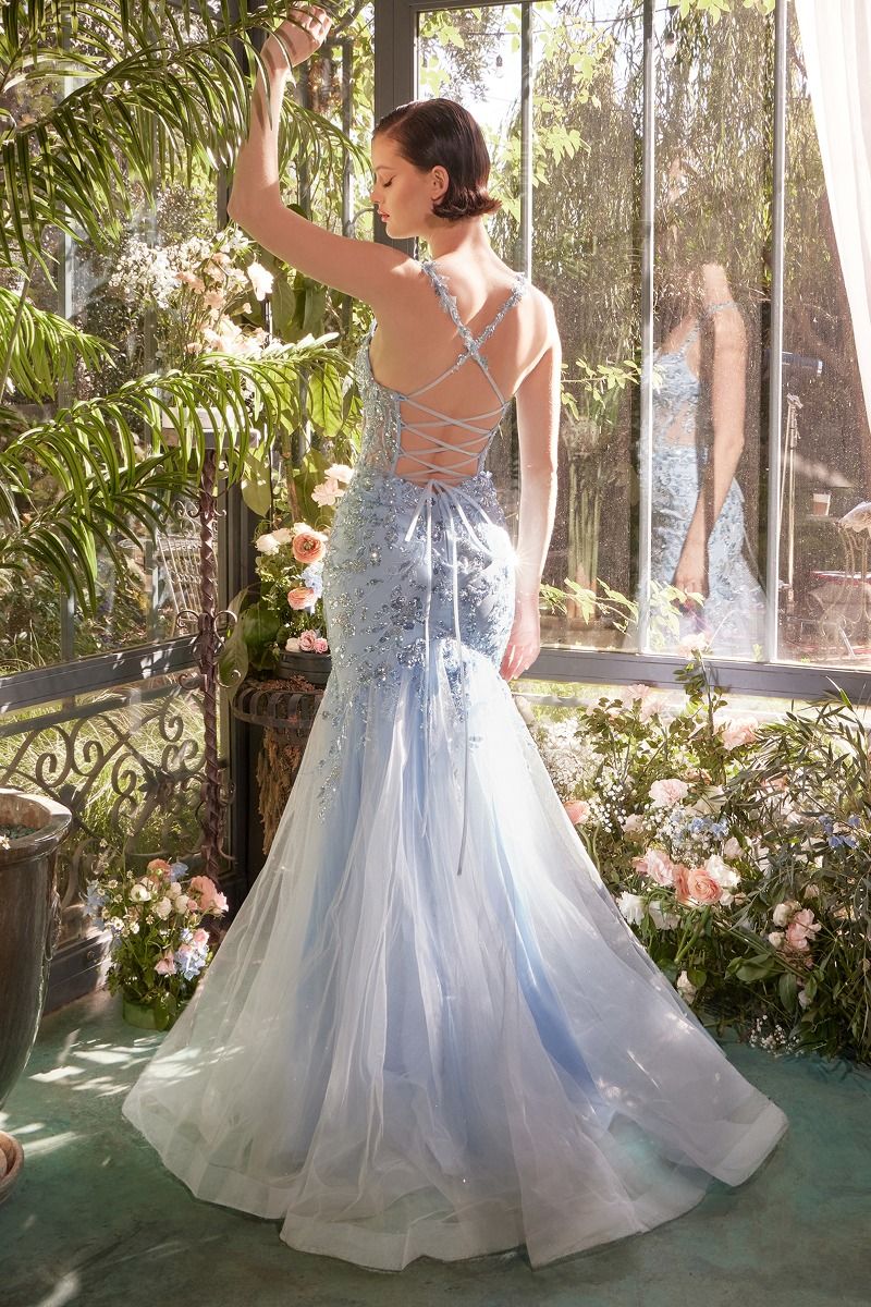 applique mermaid dress Sequin Floral Applique Mermaid Gown by Andrea and Leo A1429
