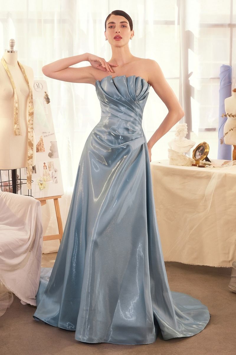 Strapless Straight Across Bodice A-Line Gown by Andrea and Leo A1439 - Special Occasion