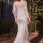 Beaded V-Neckline Sheath Gown by Andrea and Leo A1443 - Special Occasion